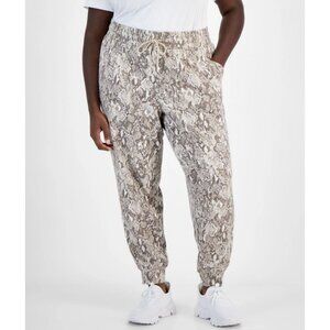 ID Ideology Plus Size Relaxed Animal-Print Fleece Jogger Sweatpants - 3X